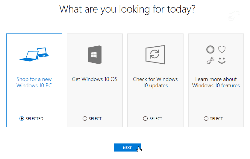 Windows helfen bei der Auswahl