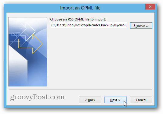 OPML-Assistent importieren