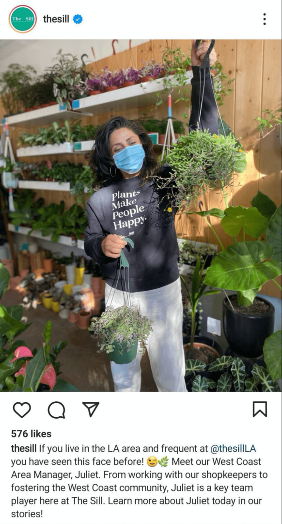 Bild eines Instagram-Posts mit Mitarbeiter-Spotlight