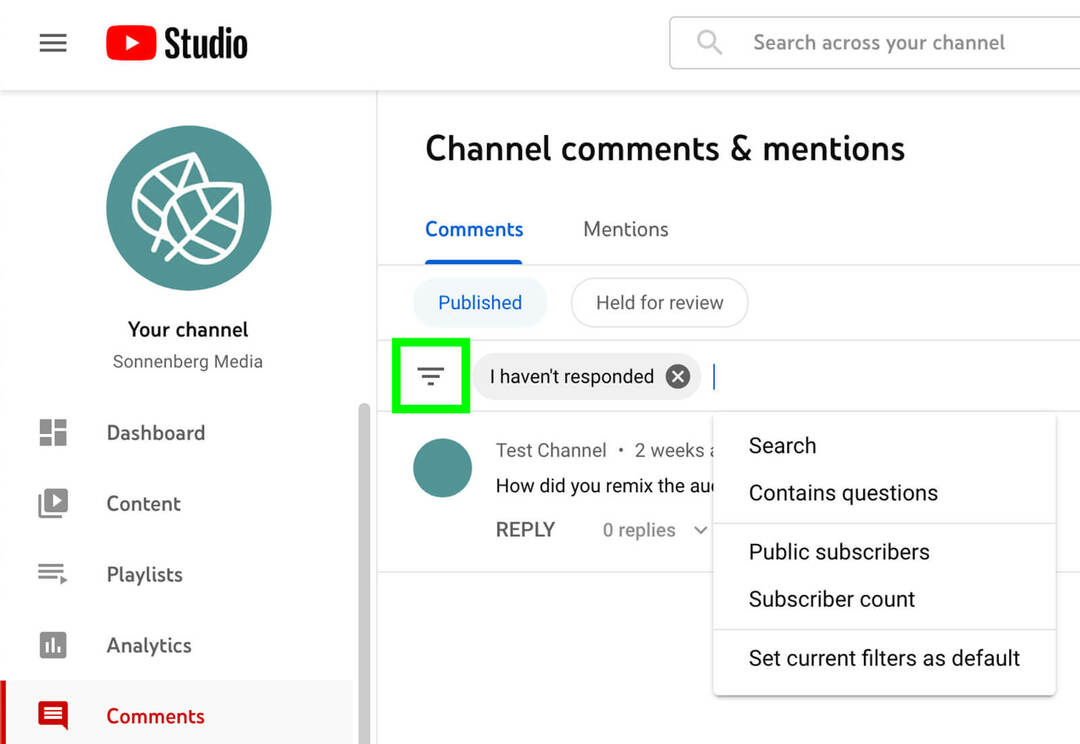wie-werbetreibende-die-kurzfilme-kommentieren-funktion-maximieren-können-Top-Kommentare-bestimmen-youtube-studio-sortieren-filtern-stichwörter-oder-fragen-sonnenbergmedia-beispiel-12