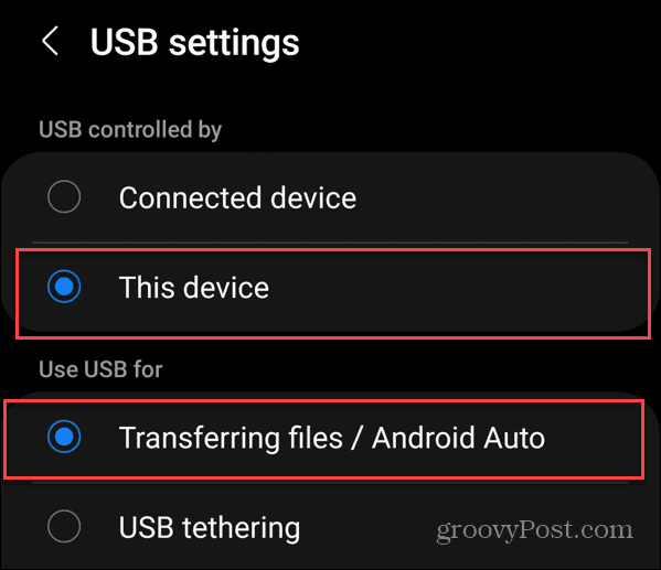 Übertragen Sie Fotos von Android auf ein USB-Laufwerk