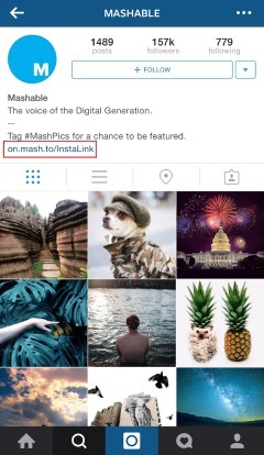 Ermutigen Sie die Benutzer, sich durch einen Link zu klicken, der sie zu einem Artikel führt, der sich auf das Instagram-Foto bezieht.