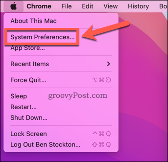 Öffnen Sie die Systemeinstellungen auf einem Mac