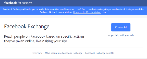 Facebook Ad Exchange Closing