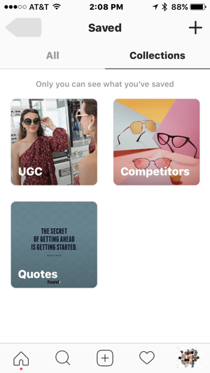 Erstellen Sie Sammlungen, mit denen Sie Marketingaufgaben auf Instagram optimieren können.