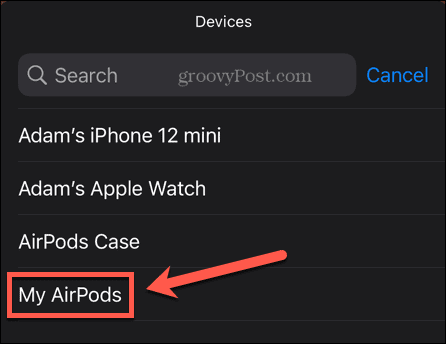 iphone select airpods batterie-widget