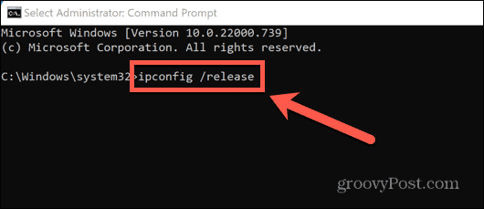 windows 11 ipconfig-release