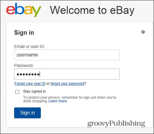 eBay Passwort ändern Login