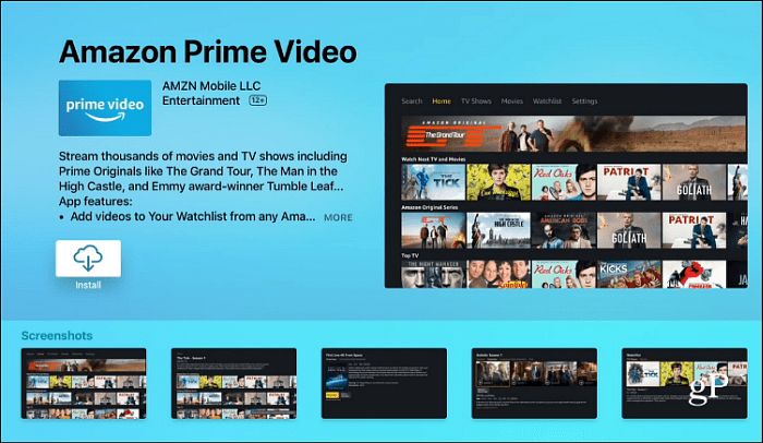 Installieren Sie Amazon Prime Video Apple TV