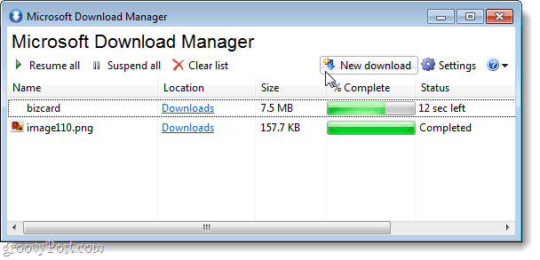 Microsoft Download Manager ist ein einfaches Tool zum Herunterladen über instabile oder langsame Verbindungen