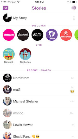 Snapchat-Geschichten von Freunden