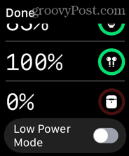 Batteriestand der Apple Watch