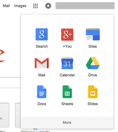 Google Drive in Google Mene