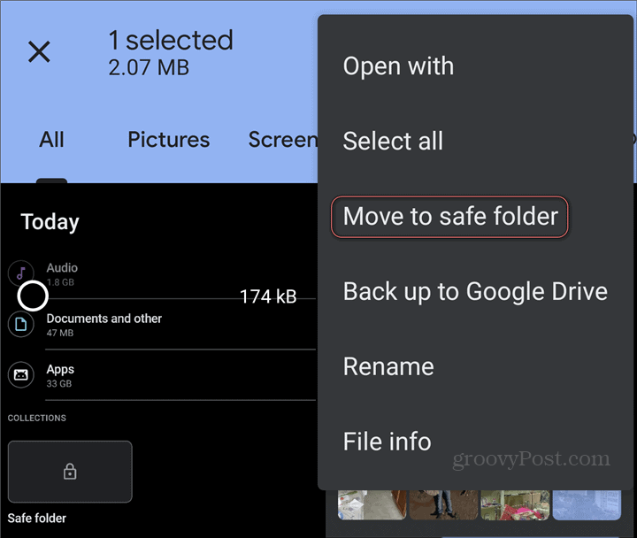 Dateien von Google Safe Folder werden verschoben