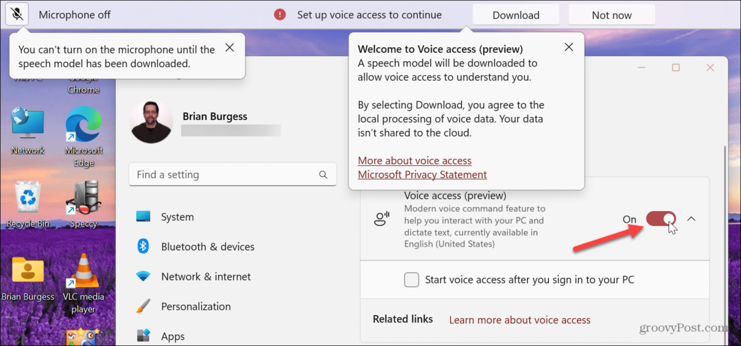 Aktivieren und verwenden Sie Voice Access unter Windows 11