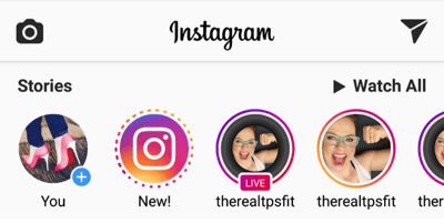 Instagram-Geschichten und Live-Video-Wiederholungen sind im Stories-Banner in zwei Benachrichtigungen unterteilt.