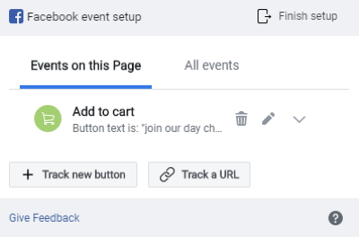 Verwenden Sie das Facebook Event Setup Tool, Schritt 8, und zeigen Sie eine Vorschau Ihrer Ereignisverfolgung im Facebook Event Setup-Fenster an