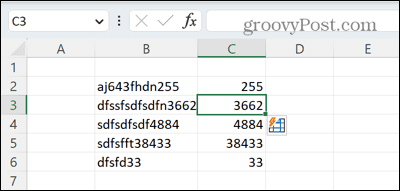 Excel-Flash-Fill-Ergebnisse