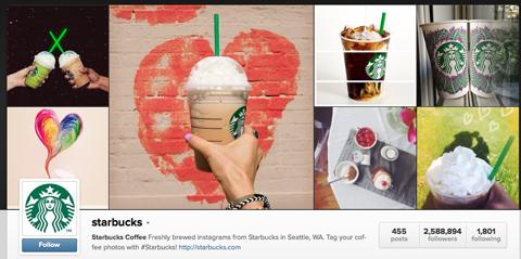 Starbucks auf Instagram