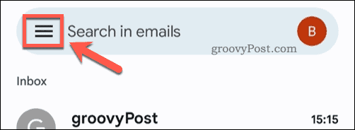Öffnen Sie das Gmail-Menü auf dem Handy