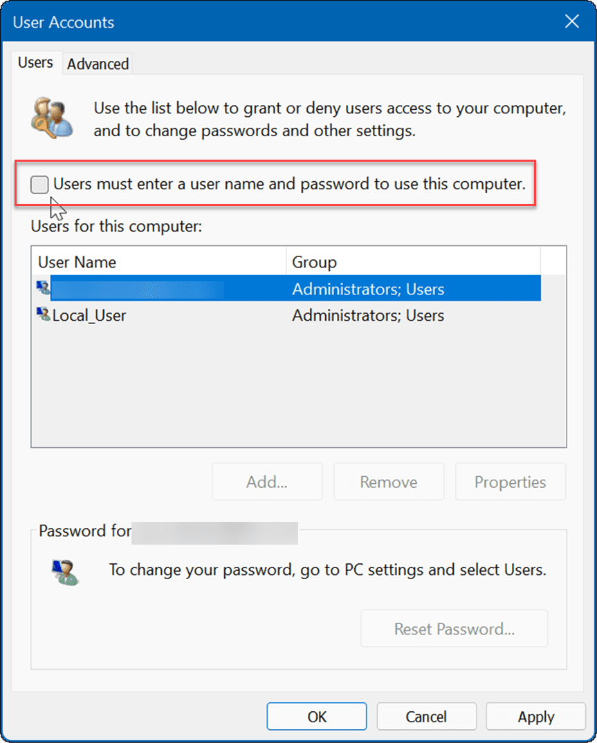 Windows 11 automatisch anmelden