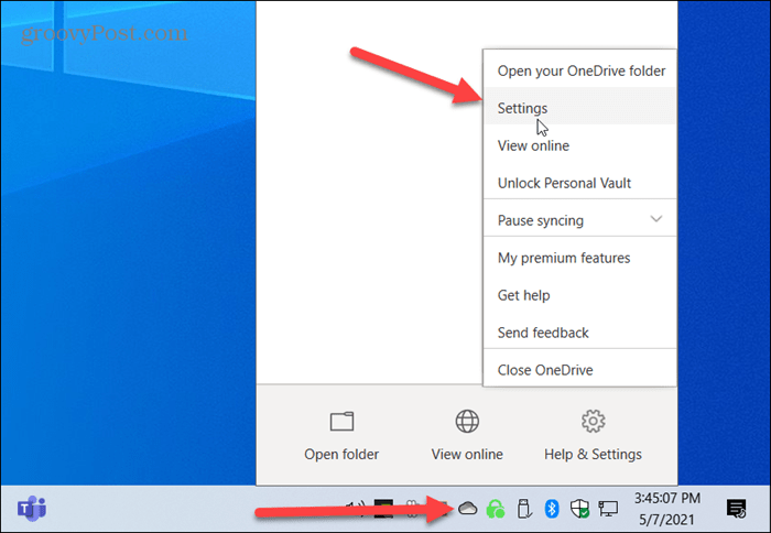Microsoft OneDrive-Einstellungen