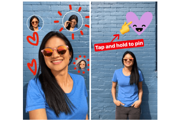 Instagram hat eine neue Funktion namens Pinning eingeführt, mit der Benutzer jedes Foto oder jeden Text in einen Aufkleber für ihre Instagram Stories-Videos oder -Bilder konvertieren können, sogar in ein Selfie.