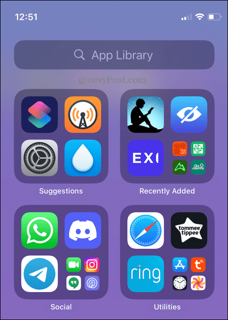 iPhone-App-Bibliothek