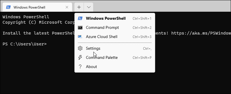 Terminaleinstellungen öffnen Powershell als Administrator unter Windows 11