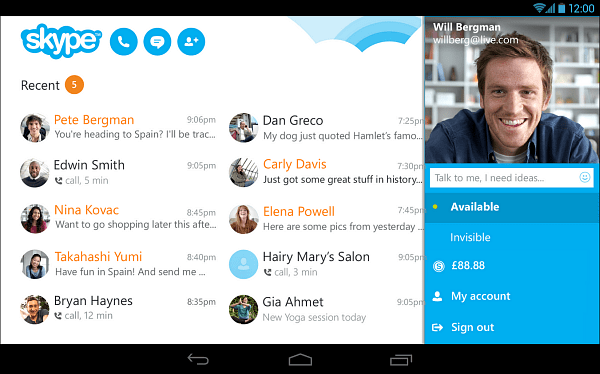 Skype 4.4 für Android kommt mit neuem Tablet-Look