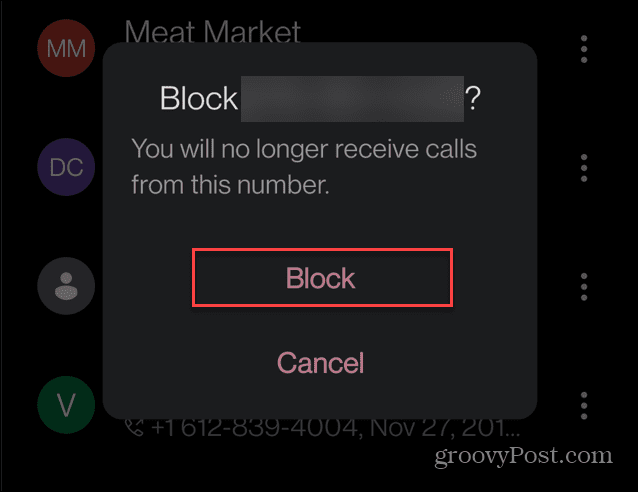 Blockieren Sie eine Nummer auf Android