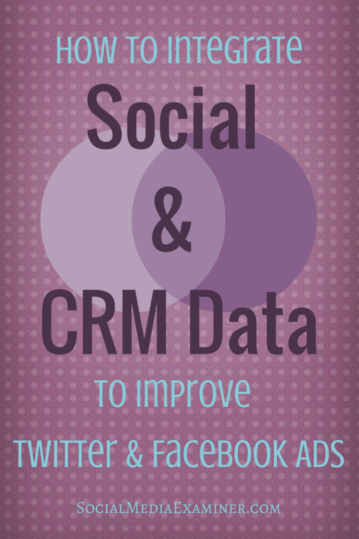 So integrieren Sie Social- und CRM-Daten, um Ihre Twitter- und Facebook-Anzeigen zu verbessern: Social Media Examiner
