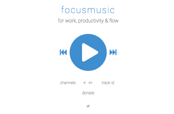 Holen Sie sich Musik zum Fokussieren auf FocusMusic.fm.