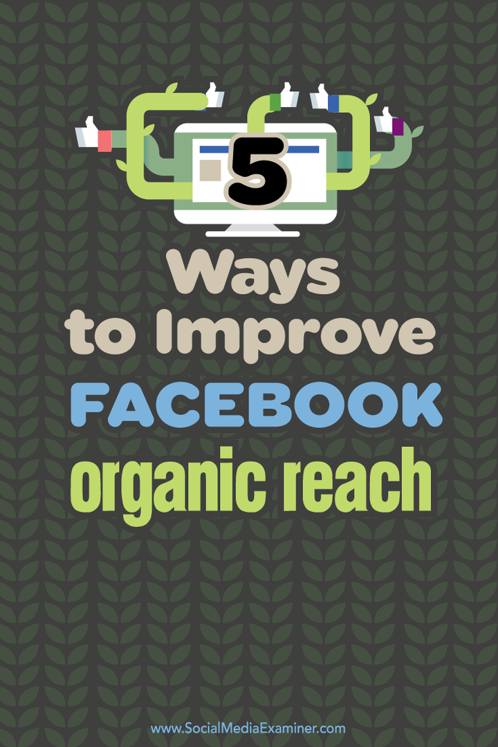 Fünf Möglichkeiten zur Verbesserung der organischen Reichweite von Facebook