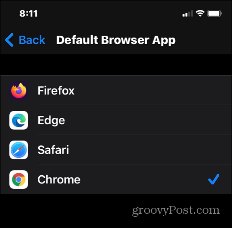 Browser iPhone auswählen