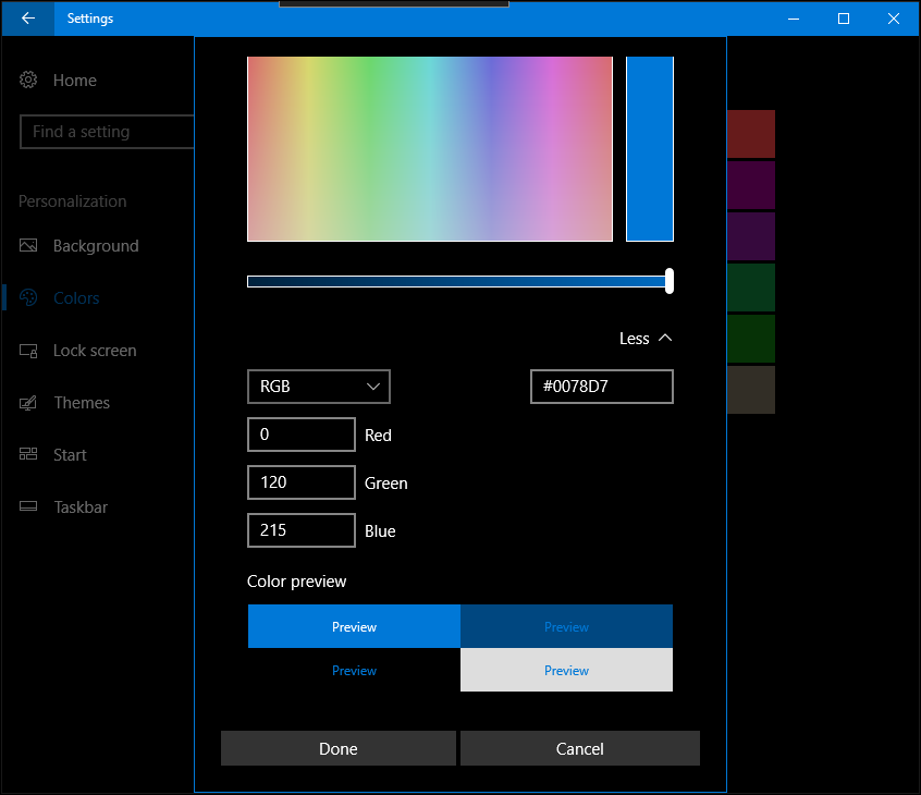 Windows 10-Ersteller aktualisieren die Farben der Person