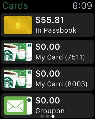 Starbucks-Karte - Apple Watch