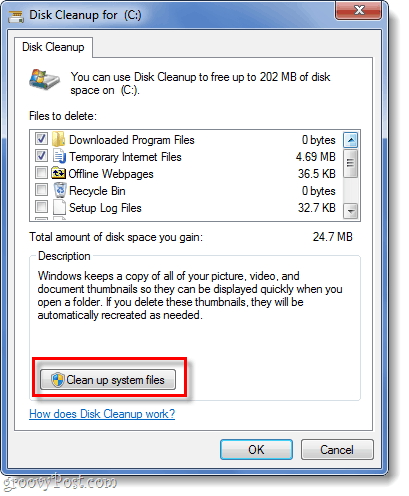 Bereinigen Sie Systemdateien in Windows 7