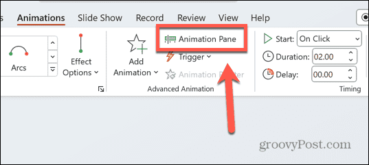 PowerPoint-Animationsfenster