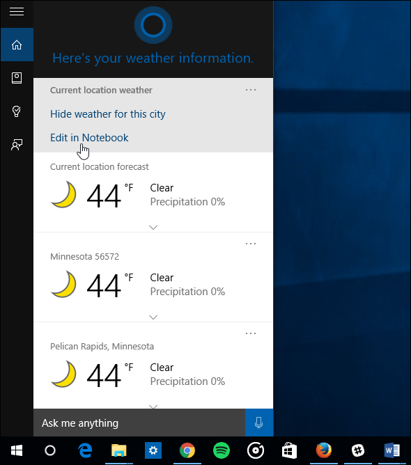 Windows 10-Tipp: Lassen Sie Cortana Wetter für mehrere Städte anzeigen