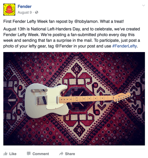 Fender Facebook Post